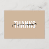 Moderne minimalistische kleine bedrijven dank u QR Bedankkaart (Achterkant)