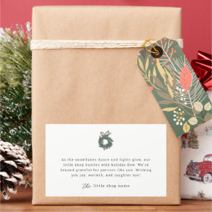 Moderne Minimalistische Kleine Zakelijke Kerstgroe Rechthoekige Sticker