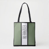 Moderne Minimalistische Kleurblok Aangepaste Naam Tote Bag (Voorkant)