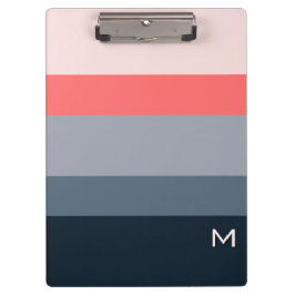 Moderne Minimalistische Kleurblok Monogramme Initi Klembord