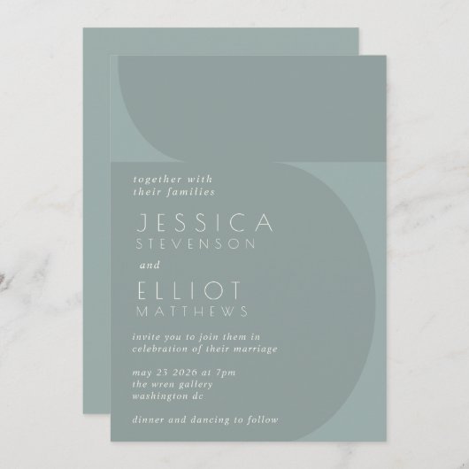 Moderne minimalistische kleurenblok - Blauwgroen c Kaart (Voorkant / Achterkant)