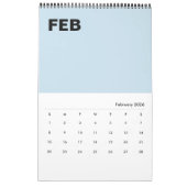 Moderne minimalistische kleurenkalender kalender (Feb 2026)