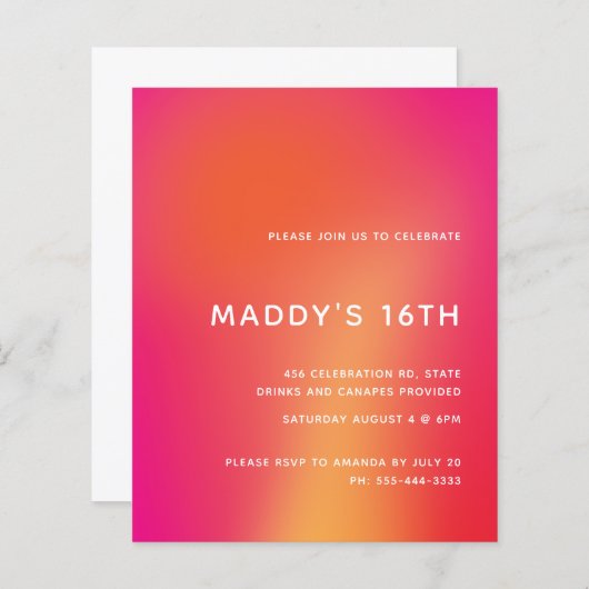 Moderne minimalistische kleurrijke Abstracte zoete (Voorkant / Achterkant)