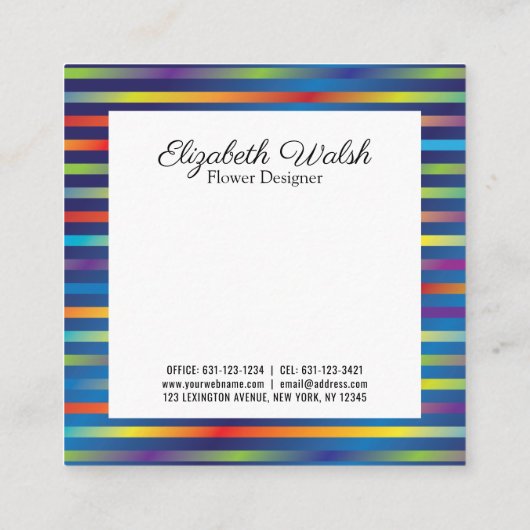 Moderne minimalistische kleurrijke gradiënt nieuw  vierkante visitekaartje (Achterkant)