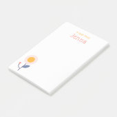 Moderne minimalistische kleurrijke retro bloemen post-it® notes (Schuin)