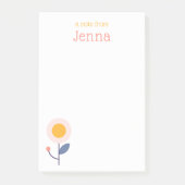 Moderne minimalistische kleurrijke retro bloemen post-it® notes (Voorkant)