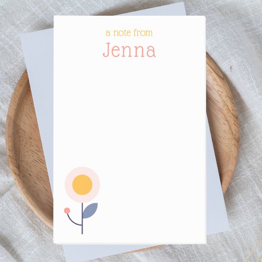 Moderne minimalistische kleurrijke retro bloemen post-it® notes