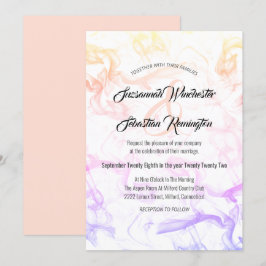 Moderne minimalistische kleurrijke smokey mist bru kaart