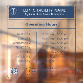 Moderne Minimalistische Kliniek Openingstijden Nav Raamsticker (Vel 2)