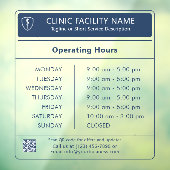 Moderne Minimalistische Kliniek Openingstijden Nav Raamsticker (Vel 3)