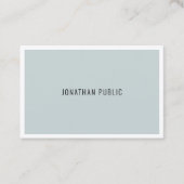 Moderne minimalistische koel blauw groen strakke S Visitekaartje (Voorkant)