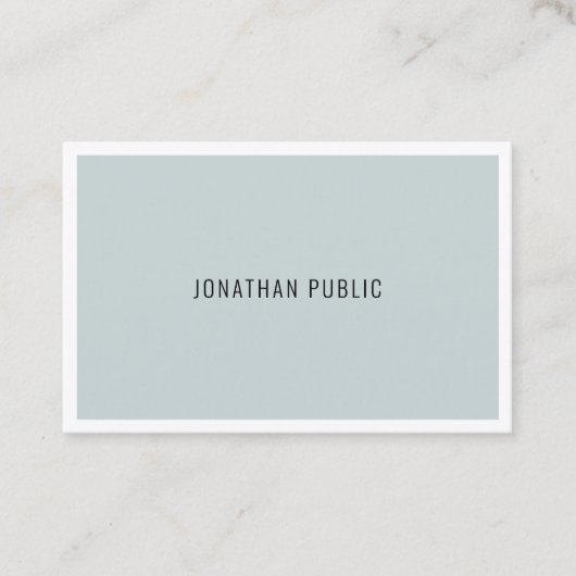 Moderne minimalistische koel blauw groen strakke S Visitekaartje (Voorkant)