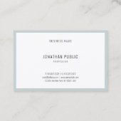 Moderne minimalistische koel blauw groen strakke S Visitekaartje (Achterkant)