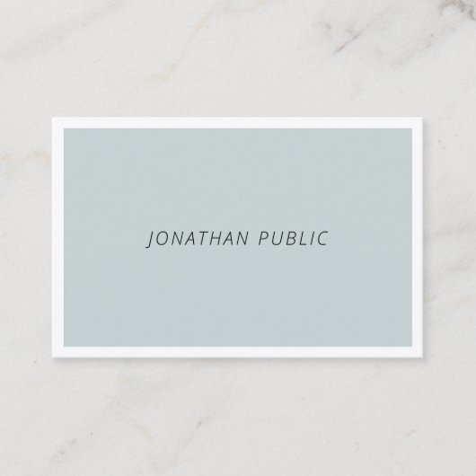 Moderne minimalistische koele blauwe groene schone visitekaartje (Voorkant)