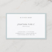 Moderne minimalistische koele blauwe groene schone visitekaartje (Achterkant)