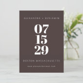 Moderne Minimalistische Koffie Bruine Volledige Fo Save The Date (Staand voorkant)