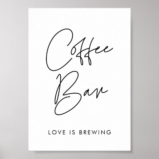 Moderne minimalistische koffiebar teken poster (Voorkant)