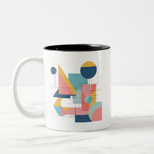 Moderne Minimalistische Koffiekop met Kleurrijke V Tweekleurige Koffiemok