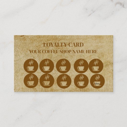 Moderne minimalistische  koffiekopjes Loyalty Kaar Visitekaartje (Voorkant)