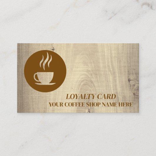 Moderne minimalistische  koffiekopjes Loyalty Kaar Visitekaartje (Voorkant)