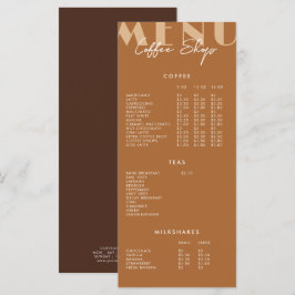 Moderne Minimalistische Koffiezaak Menu