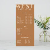 Moderne Minimalistische Koffiezaak Menu (Staand voorkant)