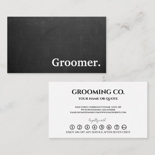 Moderne minimalistische komkommer. loyaliteitspunc visitekaartje (Voorkant / Achterkant)