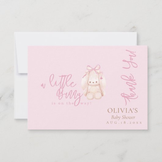 Moderne Minimalistische Konijn  Bedankkaart (Voorkant)