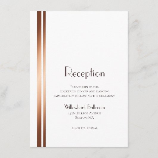 Moderne minimalistische kopergrens-weddenschappen informatiekaartje (Voorkant)