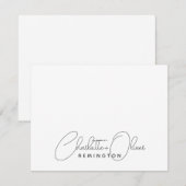 Moderne Minimalistische Koppel Script Monogram Notitiekaartje (Voorkant / Achterkant)
