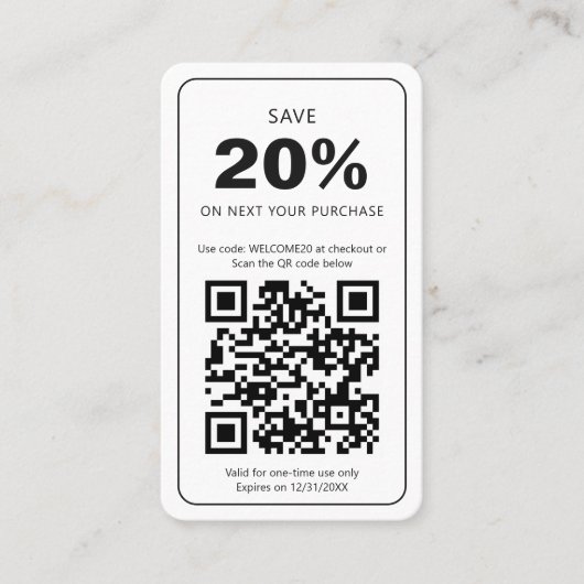 Moderne minimalistische kortingscoupon voor zakeli kortingskaartje (Voorkant)