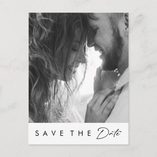 Moderne Minimalistische Krachtige Foto Save The Da Uitnodiging Briefkaart (Voorkant)
