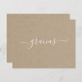 Moderne minimalistische Kraft Gracias Bedankkaart (Voorkant / Achterkant)