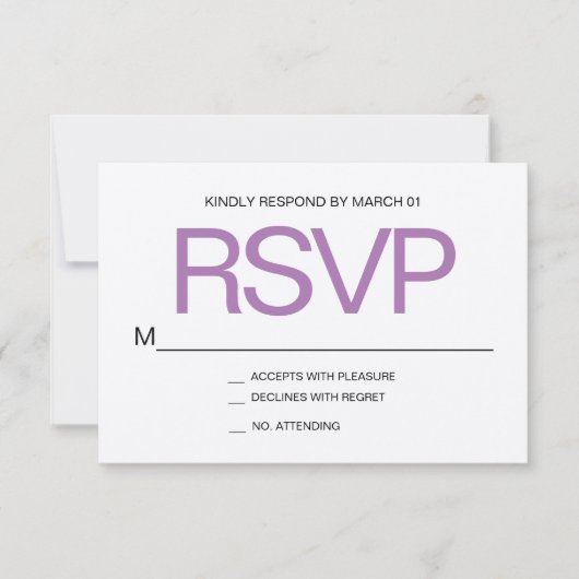 Moderne minimalistische Kraft RSVP bruiloft reacti Kaartje (Voorkant)