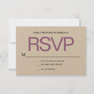 Moderne minimalistische Kraft RSVP bruiloft reacti Kaartje