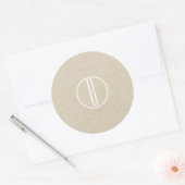 Moderne Minimalistische Kraft Rustieke Monogram Br Ronde Sticker (Envelop)