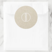 Moderne Minimalistische Kraft Rustieke Monogram Br Ronde Sticker (Tas)