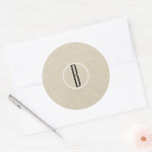 Moderne Minimalistische Kraft Rustieke Monogram Br Ronde Sticker (Envelop)