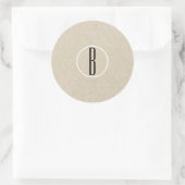 Moderne Minimalistische Kraft Rustieke Monogram Br Ronde Sticker (Tas)