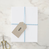 Moderne Minimalistische Kraft Rustieke Monogram Hu Cadeaulabel (Met Touw)