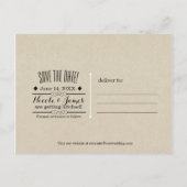 Moderne Minimalistische Kraft Rustieke Monogram Op Aankondigingskaart (Achterkant)