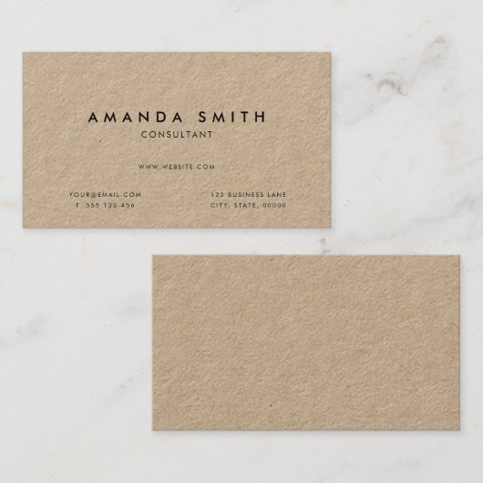 Moderne minimalistische Kraft Visitekaartje (Voorkant / Achterkant)