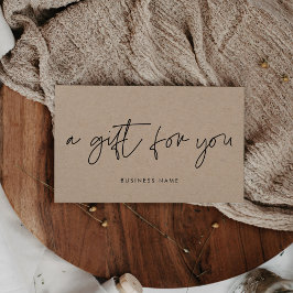 Moderne, minimalistische kraftcadeaubon voor kraft visitekaartje