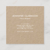 Moderne, minimalistische kraftprofessional vierkante visitekaartje (Achterkant)