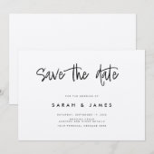 Moderne minimalistische kraftweddenschap bespaart save the date (Voorkant / Achterkant)