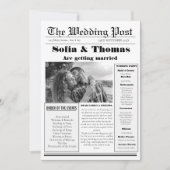 Moderne minimalistische krant bruiloft programma (Voorkant)
