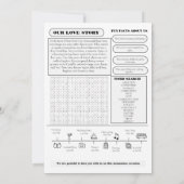 Moderne minimalistische krant bruiloft programma (Achterkant)