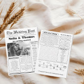 Moderne minimalistische krant bruiloft programma