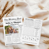 Moderne minimalistische krant bruiloft programma