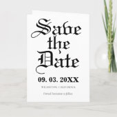 Moderne minimalistische krantenbruiloft bewaart de (Achterkant)